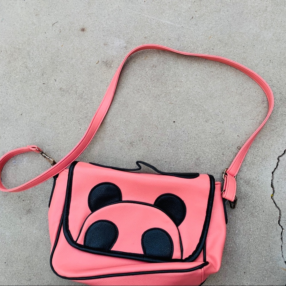 MAOMAO pink panda kawaii messenger crossbody bag